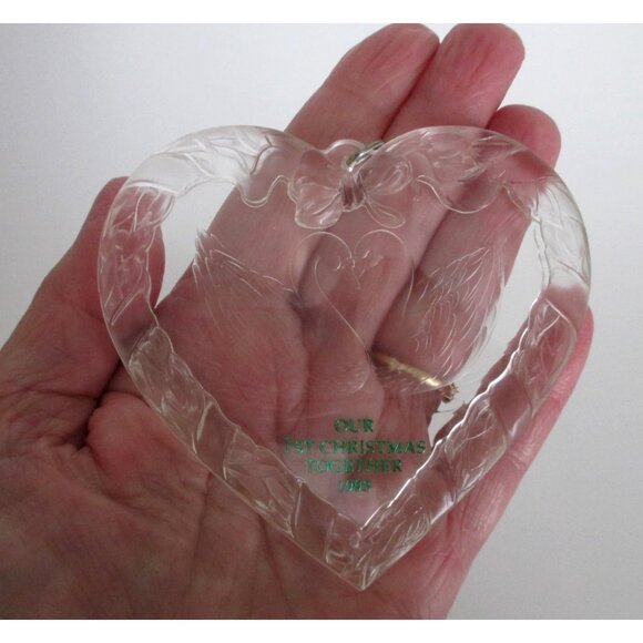 Our 1st Christmas Together Ornament - Heart-Shaped with Swans - Vintage 1993 Hal - Picture 4 of 5